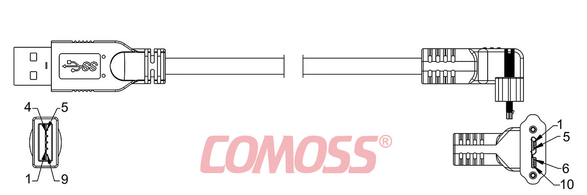 USB3C-A/1-CRS/UA-_M-HF(Black,OD7.0)