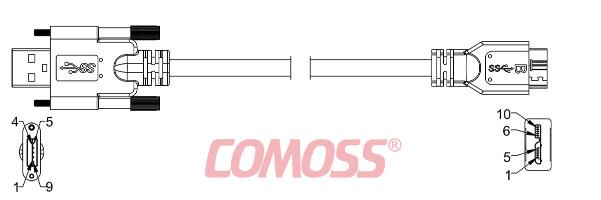 USB3C-AS/1-C/1-_M-HF(Black,OD7.0)