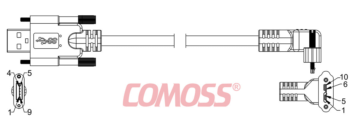 USB3C-AS/1-CRS/DA-_M-HF(Black,OD7.0)