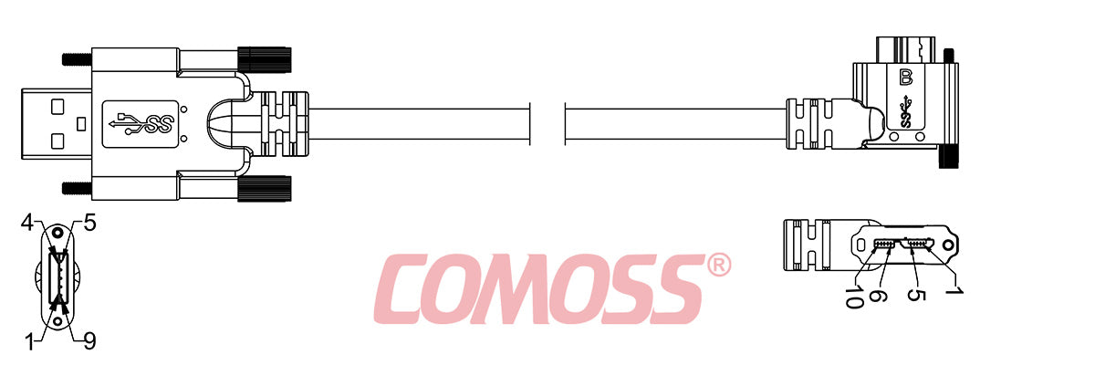 USB3C-AS/1-CRS/RA-_M-HF(Black,OD7.0)
