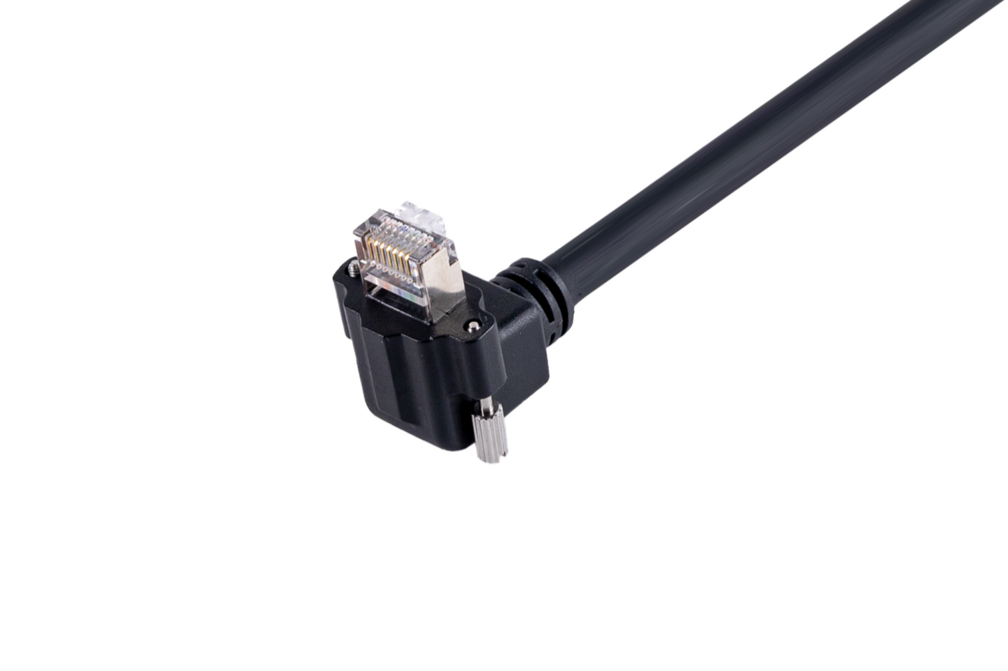 Cat.5e耐撓曲/RJ45 to RJ45上轉角帶鎖