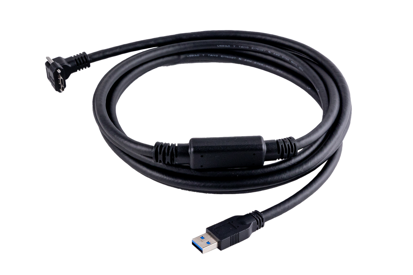 USB3.2 ACC耐撓曲/Type-A to Micro-B下轉角帶鎖