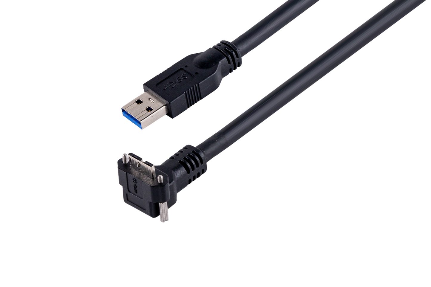 USB3.2 ACC耐撓曲/Type-A to Micro-B下轉角帶鎖