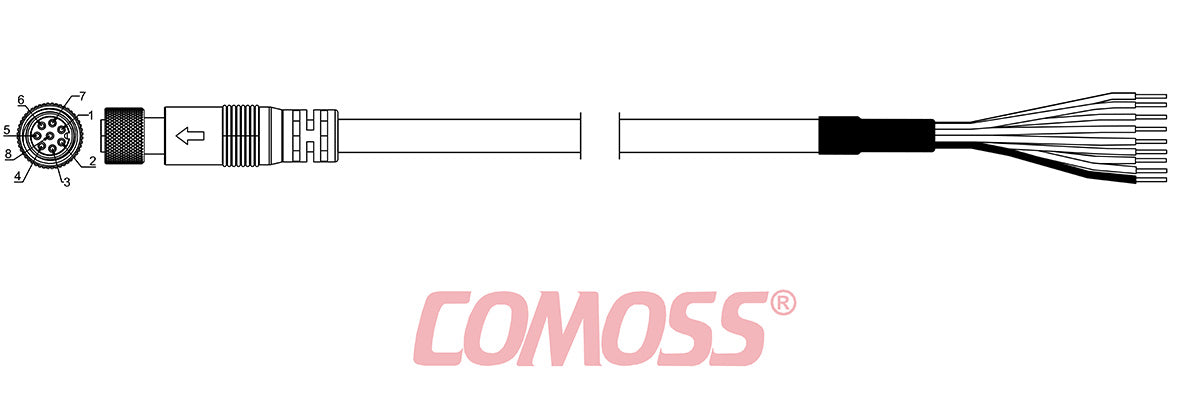Tigger Cable-M8 A code F08P -S&T-_M-HF(Black,OD5.2)