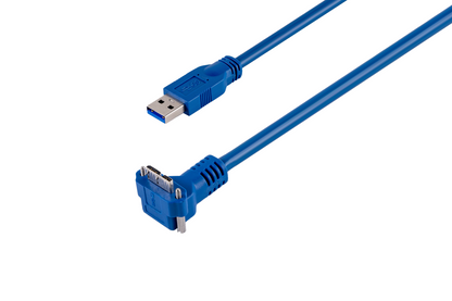 USB3.2/Type-A to Micro-B Down Angeled with Screwlock