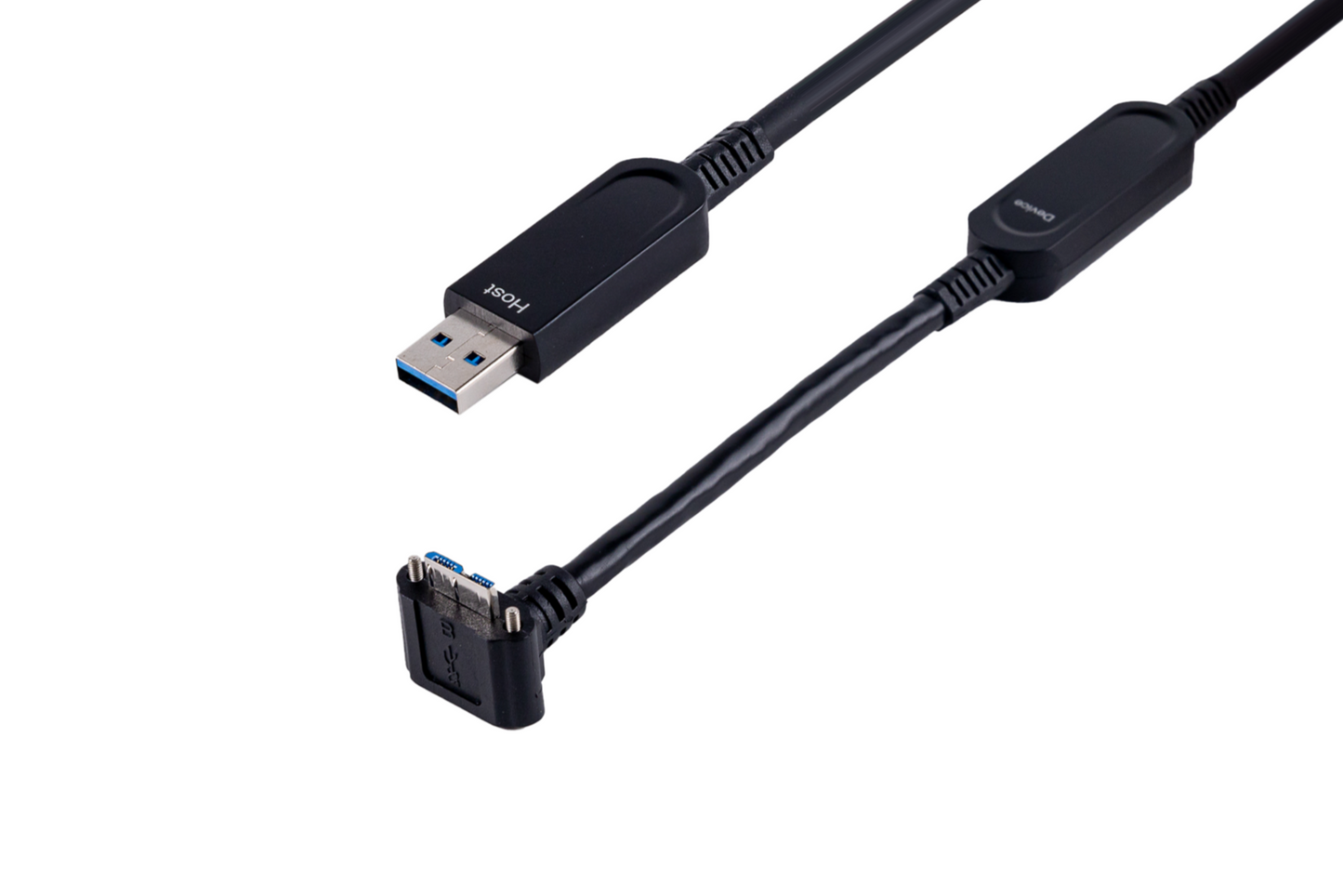 USB3.2 AOC High Flex/Type-A to Micro-B Down Angled with Screwlock