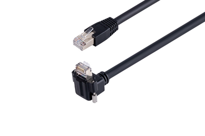 Cat.6A/RJ45 to RJ45上轉角帶鎖